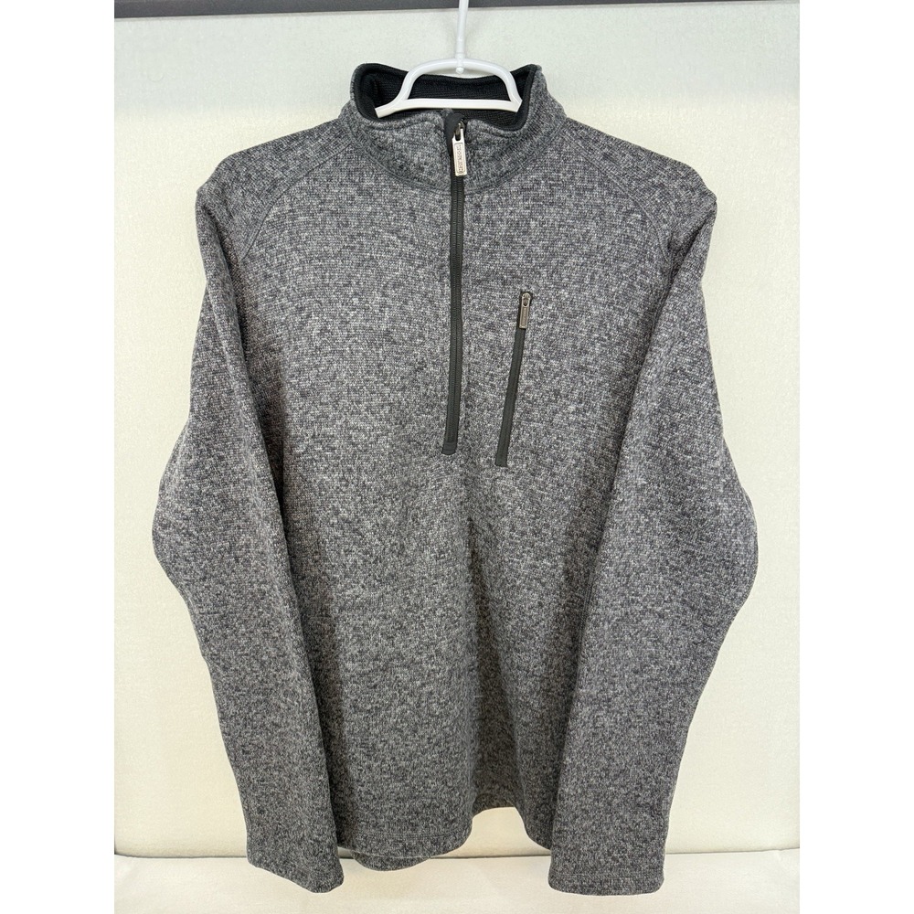 Woolrich Men's Heather Gray Fleece 1/4 Zip Size‎ Medium EUC